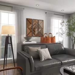 Set Of 3 Wood Geometric Slatted Wood Design Wall Decors Brown - Olivia & May -Northlight Store GUEST ccb66004 c140 4b05 80fd 8b718220b997