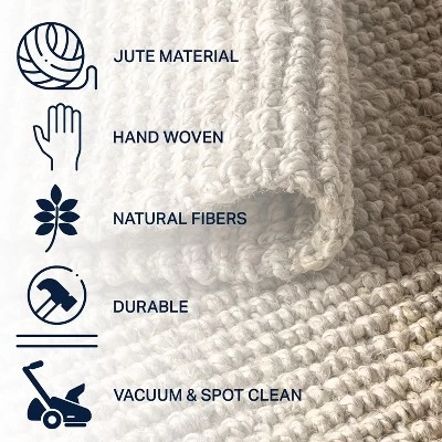 Hiro Hand Woven Chunky Jute Area Rug - JONATHAN Y 2 Hiro Hand Woven Chunky Jute Area Rug - JONATHAN Y - Image 2