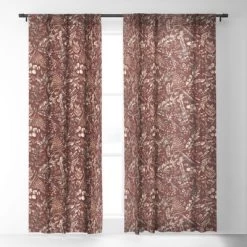 Ninola Design Botanical Collection Organic Holiday Single Panel Sheer Window Curtain - Deny Designs