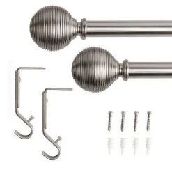 Decorative Drapery Single Rod Set With Lined Ball Finials - Lumi Home Furnishings -Northlight Store GUEST ce4b736d 067b 442c a585 4bac2ed87cb9