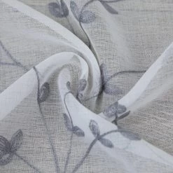 Trinity Sheer Curtains Leaves Embroidered Kitchen Curtains Rod Pocket Faux Linen Textured Window Treatments, Set Of 2 -Northlight Store GUEST ce678ba2 fc7d 452b a1cc e38f69fea5d6