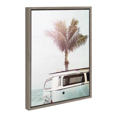 18" X 24" Sylvie Blue Beach Van Framed Canvas By Amy Peterson Gray - Kate And Laurel 1 18" X 24" Sylvie Blue Beach Van Framed Canvas By Amy Peterson Gray - Kate And Laurel