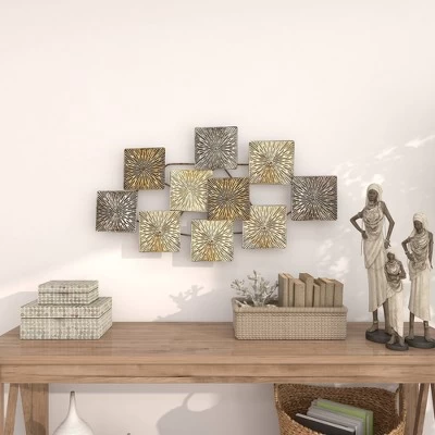 Metal Sunburst Carved Wall Decor Gold - Olivia & May 7 Metal Sunburst Carved Wall Decor Gold - Olivia & May - Image 7