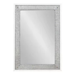27" X 39" Deely Rectangle Wall Mirror White - Kate & Laurel All Things Decor