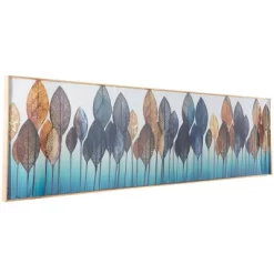 Porcelain Leaf Framed Wall Art With Gold Aluminum Frame Blue - CosmoLiving By Cosmopolitan -Northlight Store GUEST d1ea1d1f 4dc4 42a7 b73d 25ee75413b18