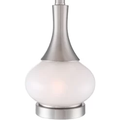 360 Lighting Serrena Modern Accent Table Lamp 23" High White Glass Brushed Nickel Metal With Nightlight Drum Shade For Bedroom Living Room House Home -Northlight Store GUEST d2bcbf7e fc9c 4565 b112 6bfdfe104829