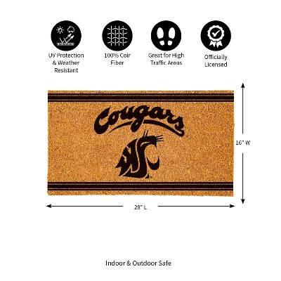 Evergreen Washington State University Logo Turf Mat, Brown- 28 X 16 Inches Indoor Outdoor Doormat 2 Evergreen Washington State University Logo Turf Mat, Brown- 28 X 16 Inches Indoor Outdoor Doormat - Image 2