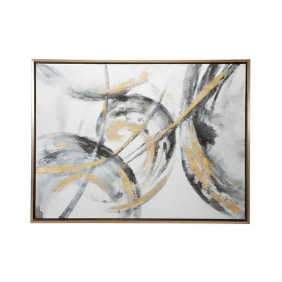 Contemporary Canvas Abstract Framed Wall Art With Gold Frame Gold - CosmoLiving By Cosmopolitan 8 Contemporary Canvas Abstract Framed Wall Art With Gold Frame Gold - CosmoLiving By Cosmopolitan - Image 8