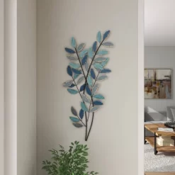 Metal Leaf Wall Decor With Gold Accent Blue - Olivia & May -Northlight Store GUEST d51f458f 58a8 4291 8021 0565a0b816a2