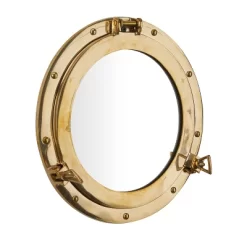Brass Sail Boat Wall Mirror With Port Hole Detailing Gold- Novogratz -Northlight Store GUEST d592a477 63da 45cb ae7c 7c4c7498cce2