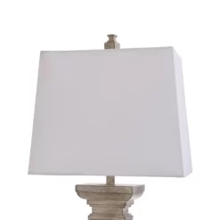 Square Candlestick Moulded Table Lamp White - StyleCraft
