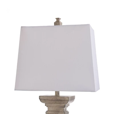 Square Candlestick Moulded Table Lamp White - StyleCraft 1 Square Candlestick Moulded Table Lamp White - StyleCraft
