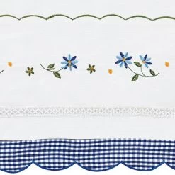 Collections Etc Embroidered Trim Rod Pocket Top Window Curtains -Northlight Store GUEST d65b8b9f 96a7 4459 b23d 6677da842783