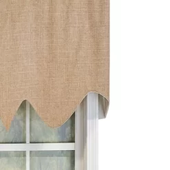 RLF Home Essential Solid Color Fabric Printed R-Crosby Regal Window Treatment Valance 3" Rod Pocket 50" X 17" Wheat