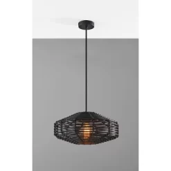 7" Kingston Pendant Ceiling Light Black - Adesso
