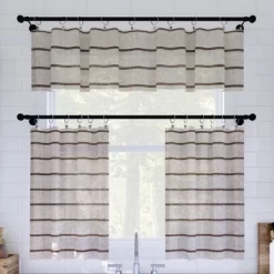 14"x52" Twill Striped Anti Dust Sheer Cafe Window Valance - Clean Window -Northlight Store GUEST d9670e40 3b19 4d7c b568 8997b589ad8a