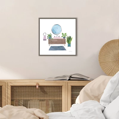 16" X 16" Bathroom I By Farida Zaman Framed Canvas Wall Art Green - Amanti Art 4 16" X 16" Bathroom I By Farida Zaman Framed Canvas Wall Art Green - Amanti Art - Image 4