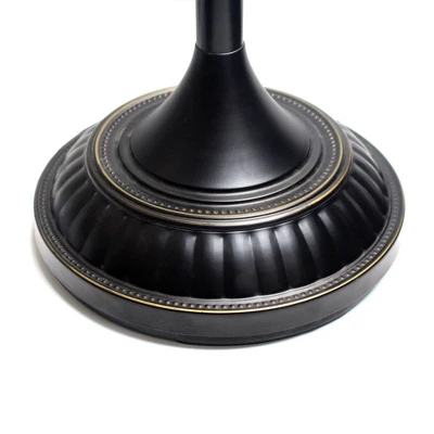 1 Light Restoration Torchiere Floor Lamp With Marbleized Amber Glass Shade Brown - Elegant Designs 2 1 Light Restoration Torchiere Floor Lamp With Marbleized Amber Glass Shade Brown - Elegant Designs - Image 2