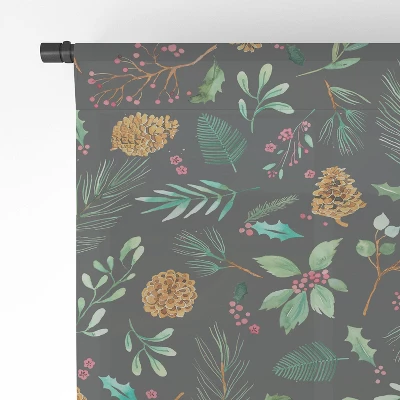 Ninola Design Christmas Botanical Charcoal Single Panel Sheer Window Curtain - Society6 3 Ninola Design Christmas Botanical Charcoal Single Panel Sheer Window Curtain - Society6 - Image 3