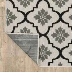 Trinity Floral Trellis Patio Area Rug Beige/Black - Captiv8e Designs -Northlight Store GUEST dc871d8a b22c 4e3f b8ef 11aaaea668ac
