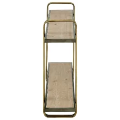 32.3" X 22" 2 Tier Metal And Wood Hanging Bracket Wall Mounted Shelf Gold - Danya B. -Northlight Store GUEST dd39cb84 945c 4988 a596 faa46ffbd330