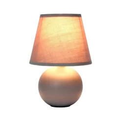 8.66" Petite Ceramic Orb Base Bedside Table Desk Lamp With Matching Tapered Drum Fabric Shade Gray - Creekwood Home -Northlight Store GUEST ddcfae5f 0bcf 4f39 a04f ee5631056000