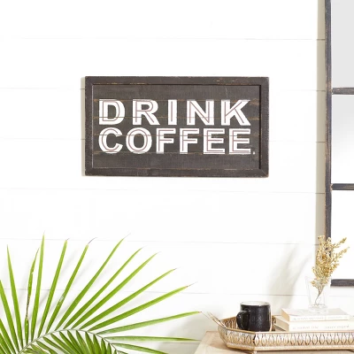Farmhouse Wood Coffee Sign Wall Decor Brown - Olivia & May 1 Farmhouse Wood Coffee Sign Wall Decor Brown - Olivia & May