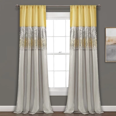 Home Boutique Night Sky Window Curtain Panel Single Yellow/Gray 42X84 1 Home Boutique Night Sky Window Curtain Panel Single Yellow/Gray 42X84