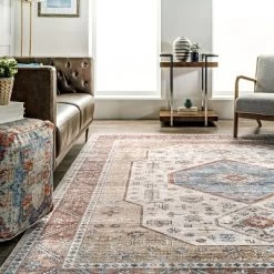 NuLOOM Elowyn Machine Washable Medallion Area Rug -Northlight Store GUEST e08c882a 71b0 40d2 8550 a251189af4bf