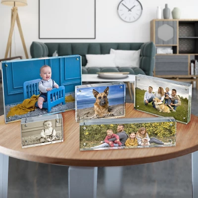 Azar Displays Clear Acrylic Magnetic Photo Frame Block 4.5" X 3" Vertical/Horizontal 5 Azar Displays Clear Acrylic Magnetic Photo Frame Block 4.5" X 3" Vertical/Horizontal - Image 5