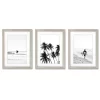 Black And White Surf By Tanya Shumkina - 3 Piece Gallery Framed Print Art Set