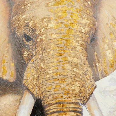 Traditional Canvas Elephant Framed Wall Art With Gold Frame Brown - Olivia & May 3 Traditional Canvas Elephant Framed Wall Art With Gold Frame Brown - Olivia & May - Image 3