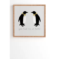 Orara Studio Penguin Quote Bamboo Framed Wall Art - Deny Designs 5 Orara Studio Penguin Quote Bamboo Framed Wall Art - Deny Designs -Northlight Store GUEST ea0c6466 9157 497d b44d a5721f2572c5