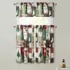 Kate Aurora Holiday Living Merry Christmas Kitchen Curtain Tier And Valance Set - 56 In. W X 36 In. L