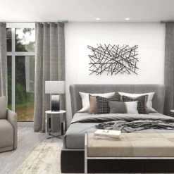 Metal Geometric Overlapping Lines Wall Decor Dark Gray - Olivia & May -Northlight Store GUEST eaef6d97 e532 4206 aba5 188e0680396a