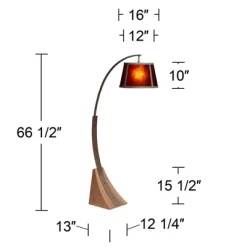 Franklin Iron Works Mission Arc Floor Lamp With USB Charging Port 66 1/2" Tall Dark Rust Amber Mica Shade For Living Room Reading -Northlight Store GUEST eba8a8dd f032 4111 84fa b2fac7abe59b