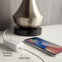 Vienna Full Spectrum Modern Table Lamp 26 1/2" High With USB Dimmer Stacked Crystal Spheres White Drum Shade For Bedroom Living Room Desk Bedside -Northlight Store GUEST ebc0f417 de2e 4349 b9ed c3ead5843cdf