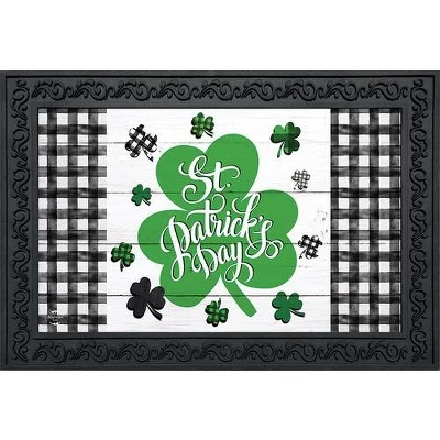 Checkered St. Pat's Shamrocks Doormat Indoor Outdoor 30" X 18" Briarwood Lane 1 Checkered St. Pat's Shamrocks Doormat Indoor Outdoor 30" X 18" Briarwood Lane