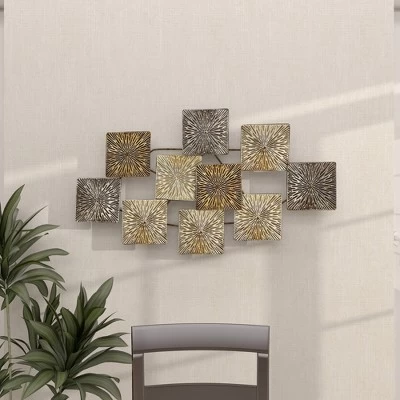 Metal Sunburst Carved Wall Decor Gold - Olivia & May 6 Metal Sunburst Carved Wall Decor Gold - Olivia & May - Image 6