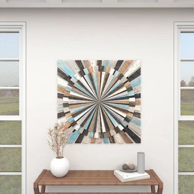 Wood Starburst Handmade Carved Wall Decor - Olivia & May 4 Wood Starburst Handmade Carved Wall Decor - Olivia & May - Image 4