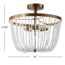 15" Stone/Metal Georgian Flush Mount Ceiling Light (Includes Energy Efficient Light Bulb) Antique Gold - JONATHAN Y -Northlight Store GUEST edce4b77 205e 4464 b13d bcf2cfa5d290