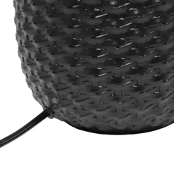 20.4" Traditional Ceramic Purled Texture Bedside Table Desk Lamp With White Fabric Drum Shade Black - Simple Designs -Northlight Store GUEST edf96850 83d3 4d16 a599 b5627ef7d630