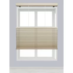 Linen Avenue Cordless Top Down Bottom Up Cellular Shade, Muslin