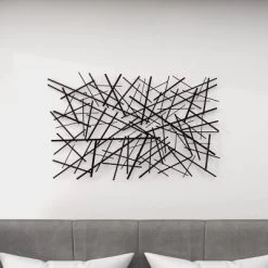 Metal Geometric Overlapping Lines Wall Decor Dark Gray - Olivia & May -Northlight Store GUEST f0624c4d 6508 47b3 99a1 92f1cf5dc99c