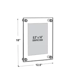 Azar Displays Floating Acrylic Wall Frame With Silver Stand Off Caps: 8.5" X 14" Graphic Size, Overall Frame Size: 12.5" X 18" -Northlight Store GUEST f1456a19 abb4 4482 a499 b12c4570b136