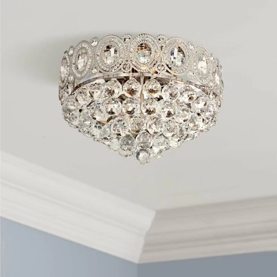 Vienna Full Spectrum Moira Vintage Ceiling Light Flush Mount Fixture 16" Wide Satin Nickel 6-Light Clear Crystal Balls For Bedroom Kitchen Living Room 1 Vienna Full Spectrum Moira Vintage Ceiling Light Flush Mount Fixture 16" Wide Satin Nickel 6-Light Clear Crystal Balls For Bedroom Kitchen Living Room