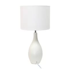 18.11" Traditional Standard Ceramic Dewdrop Table Desk Lamp With Matching Fabric Shade Off-White - Creekwood Home -Northlight Store GUEST f2ab8e61 8d8f 44f9 b878 6122b076d5a7