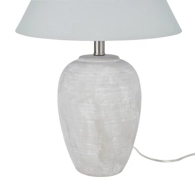 23" Unglazed Ceramic Jar Table Lamp - Nourison 3 23" Unglazed Ceramic Jar Table Lamp - Nourison - Image 3