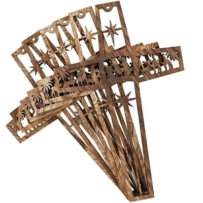 Bright Creations 6 Pack Nativity Scene Wood Cross For Wall Hanging Home Décor, Christmas Religious Gifts, 10.4x6.7x0.3 In 6 Bright Creations 6 Pack Nativity Scene Wood Cross For Wall Hanging Home Décor, Christmas Religious Gifts, 10.4x6.7x0.3 In - Image 6