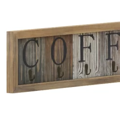 Emma And Oliver Distressed Rustic Coffee Sign With 6 Sturdy Metal Hooks To Accommodate Most Mug Sizes -Northlight Store GUEST f6ba366d e356 49a0 88af 3b2fb65210c4